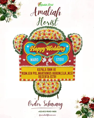 Karangan Papan Bunga Pernikahan di Krapyakrejo